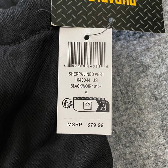 CAT Caterpillar Sherpa Lined Canvas Vest Adult Medium M Black Outdoor Workwear - Picture 8 of 16